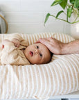 Bubba Cloud Organic Baby Lounger Cinnamon Stripe Linen