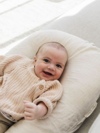 Bubba Cloud Organic Baby Lounger Sand Dune Linen