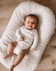 Bubba Cloud Organic Baby Lounger Pinstripe Linen