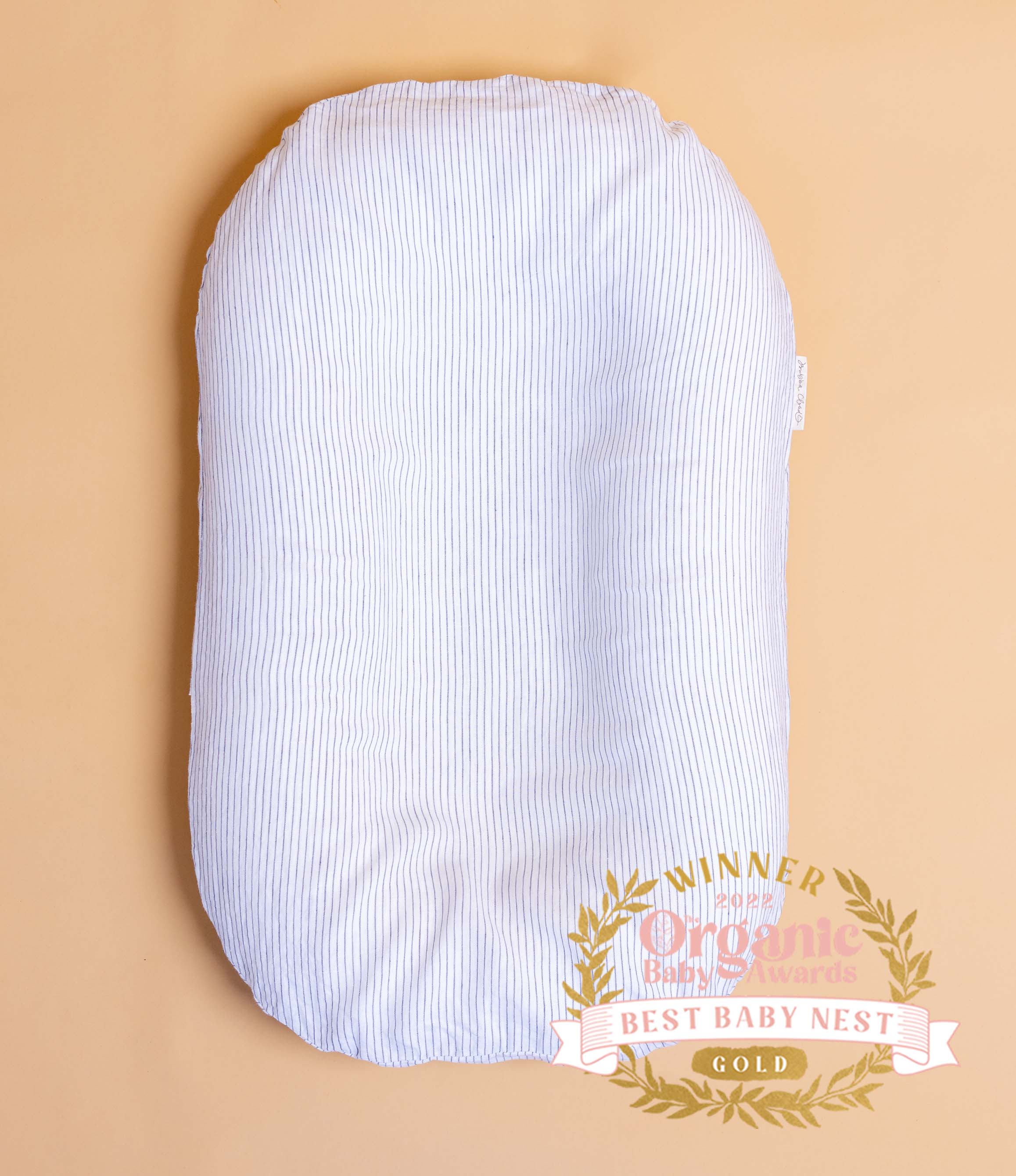 Bubba Cloud Organic Baby Lounger Pinstripe Linen