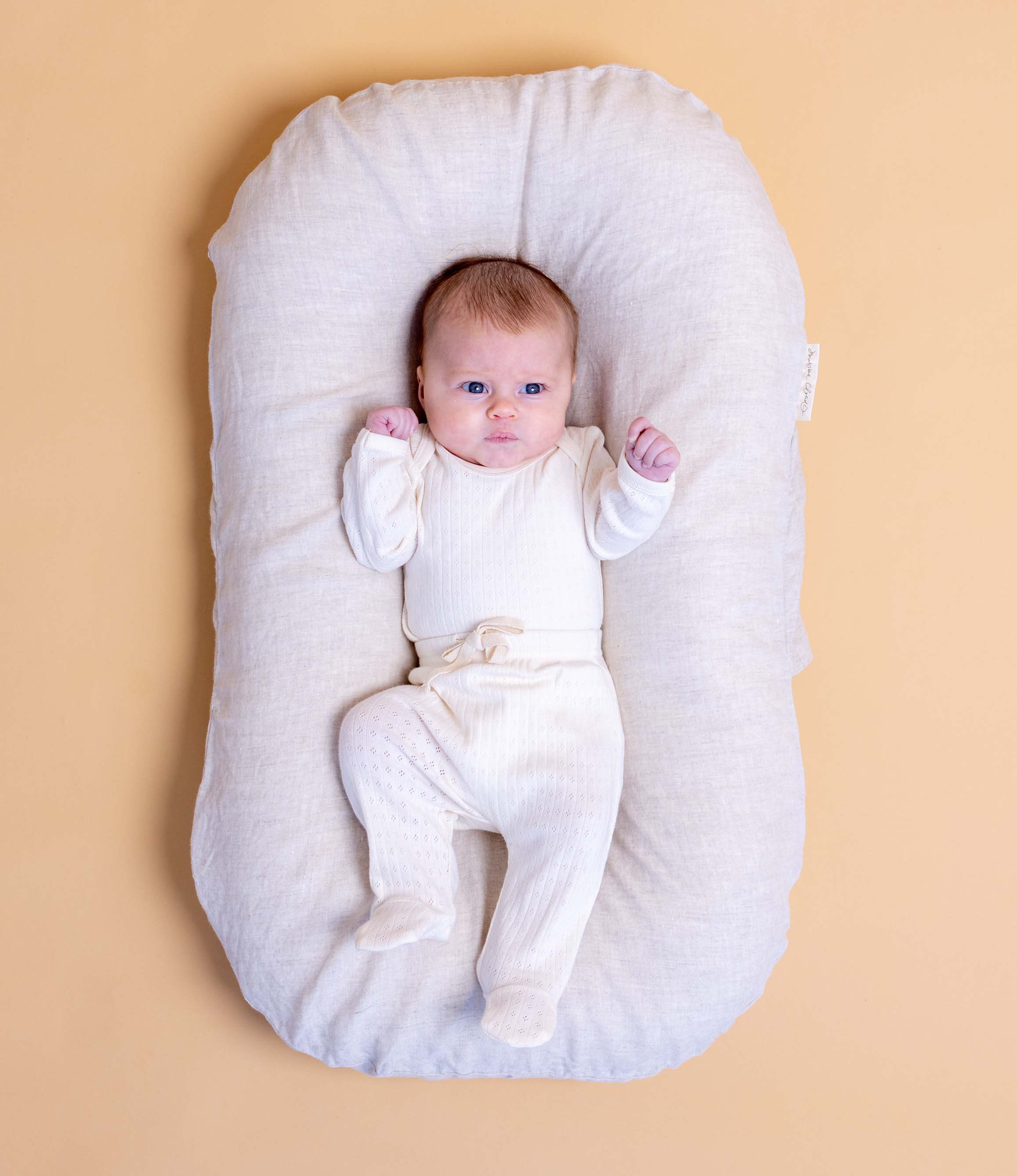 Bubba Cloud Organic Baby Lounger Sand Dune Linen