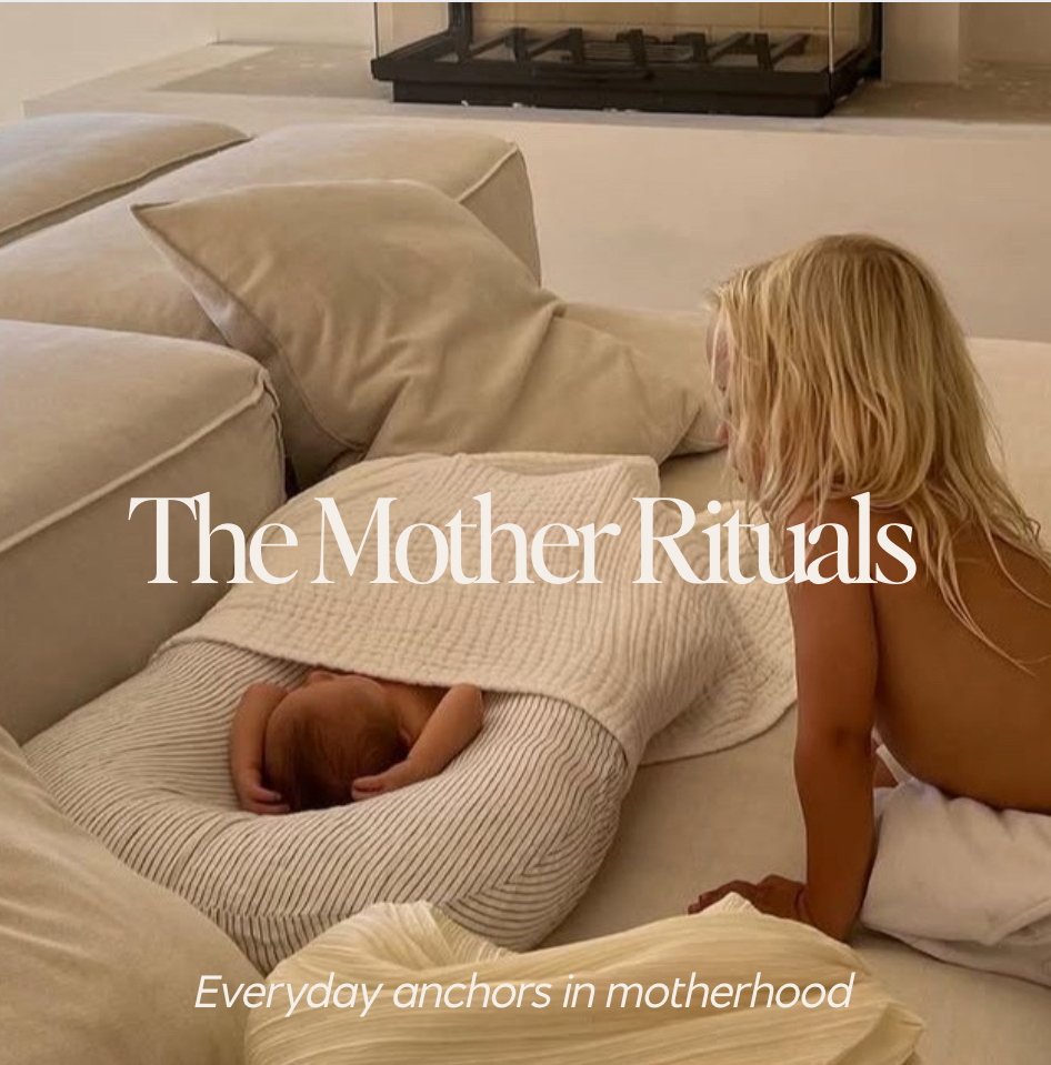 Mother Rituals. Baby in baby lounger.