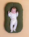 Bubba Cloud Organic Baby Lounger Forest Green Linen