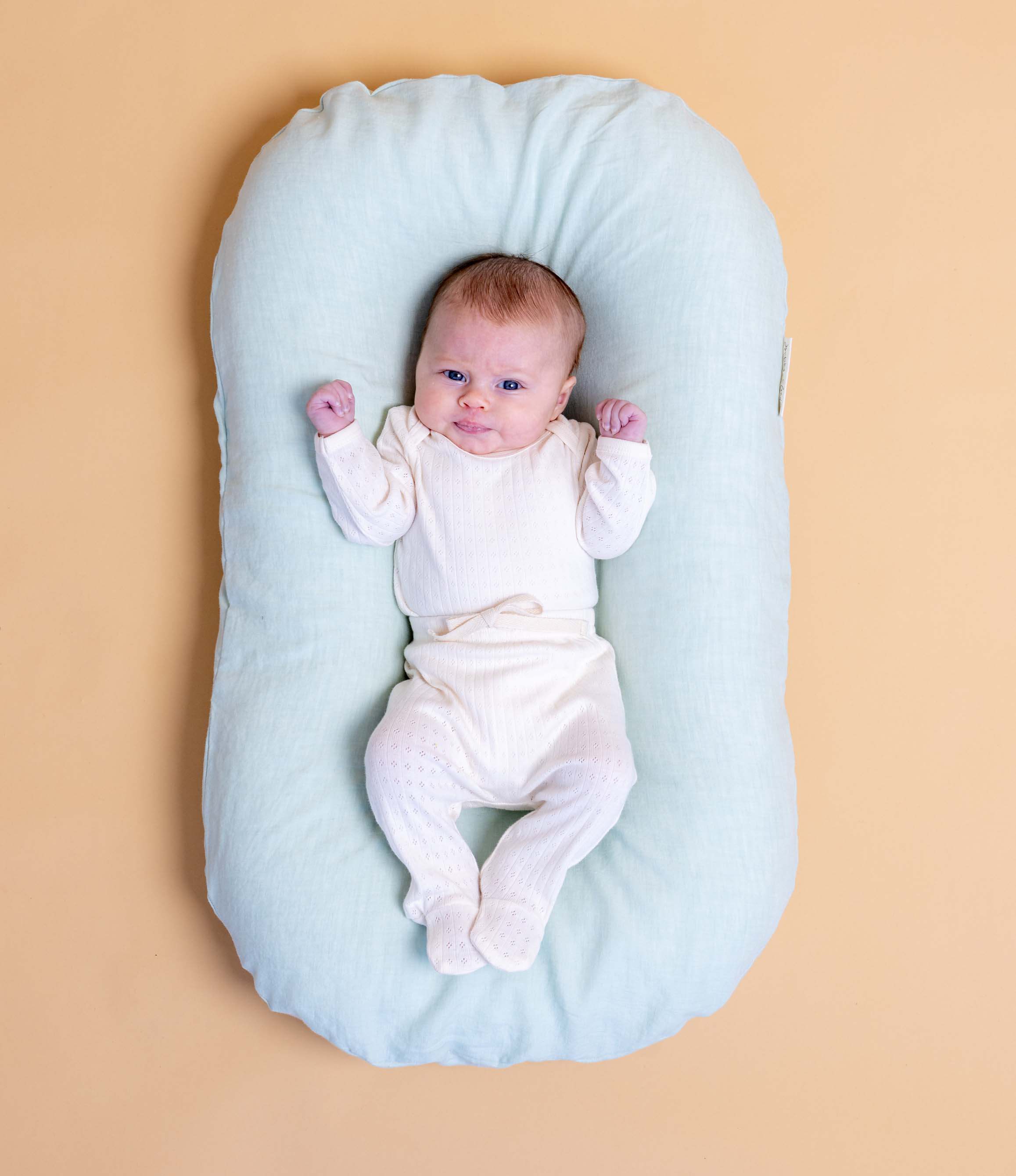 Bubba Cloud Organic Baby Lounger Spearmint Linen
