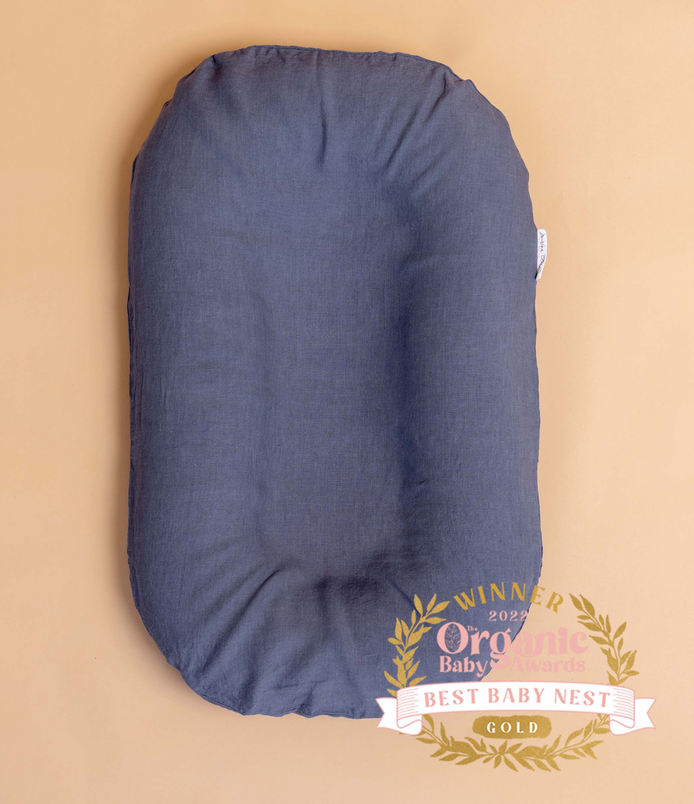 Bubba Cloud Organic Baby Lounger Stormy Skies Linen