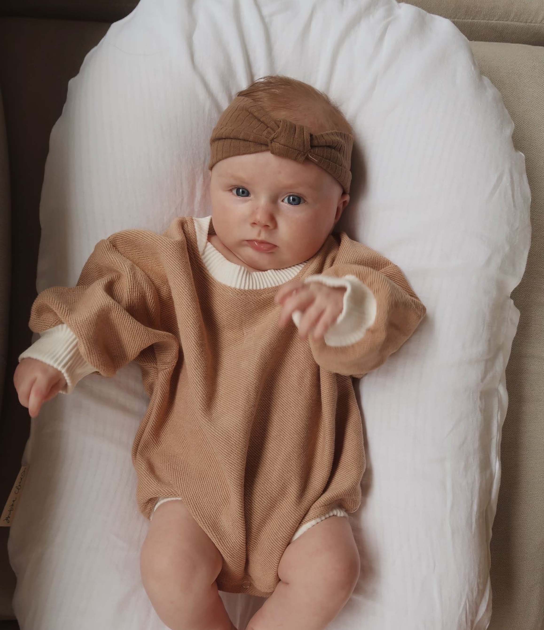 Bubba Cloud White Wash Linen Baby Lounger