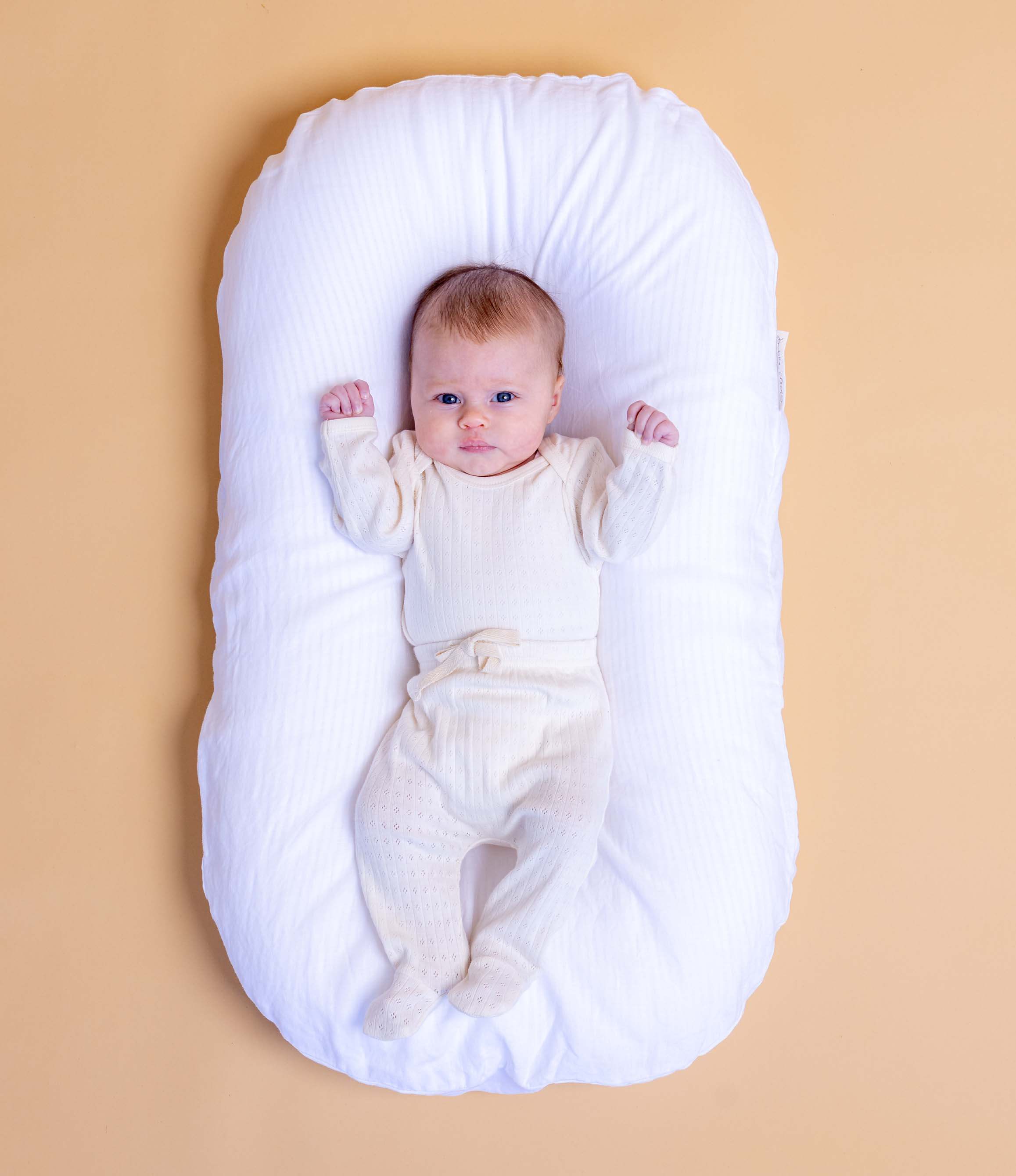 Bubba Cloud White Wash Linen Baby Lounger