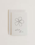 Greeting Card - The Hand Drawn Lettering Says "With Love" And A Hand Drawn Flower. 