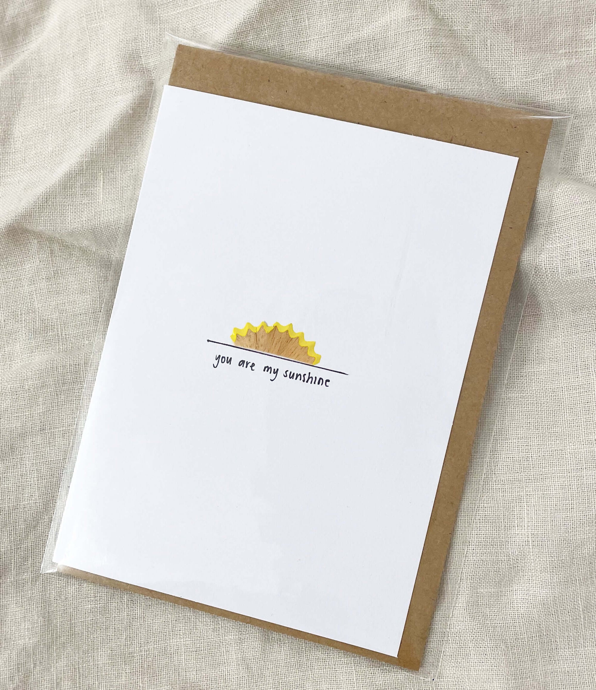 Greeting Card That Has On The Front "You Are My Sunshine" Lettering. 