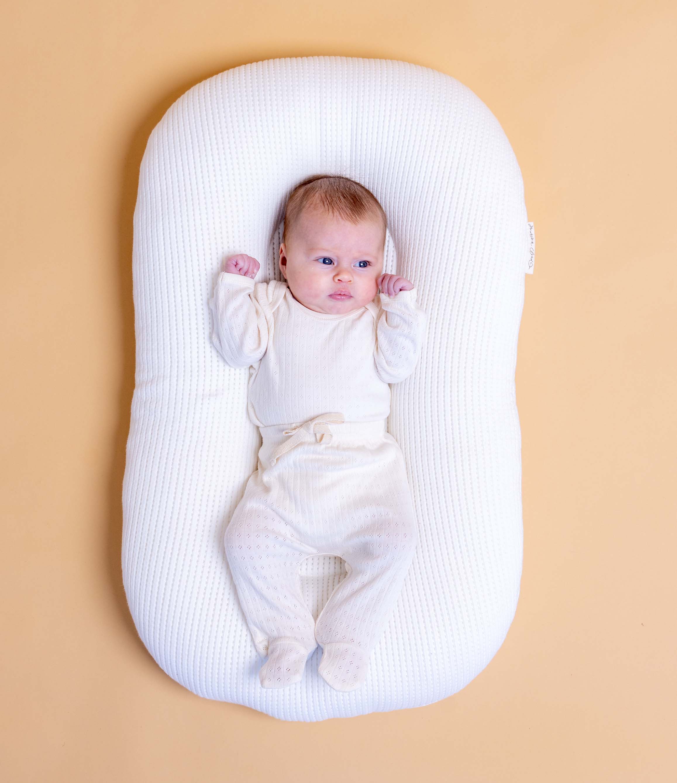 Bubba Cloud Organic Baby Lounger White Wash Linen